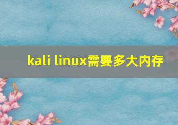 kali linux需要多大内存